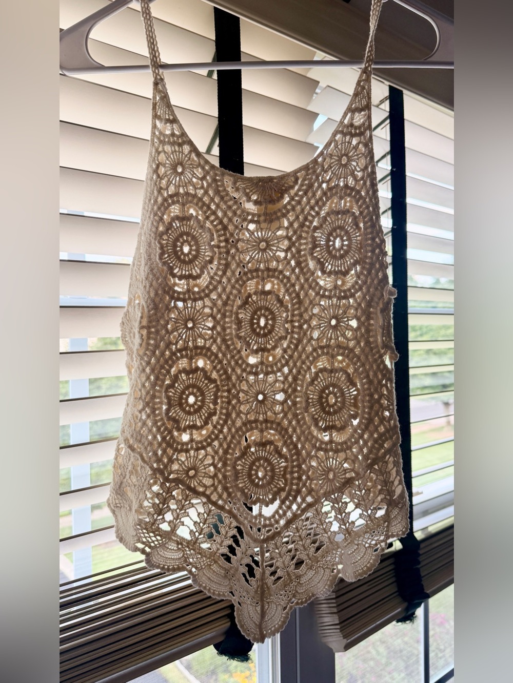 Crochet Knit Tank Top - Cream